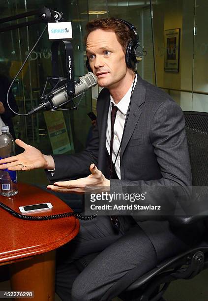 Actor Neil Patrick Harris visits 'The Morning Jolt with Larry Flick' on SiriusXM OutQ at the SiriusXM Studios on July 17, 2014 in New York City.