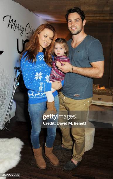 Una Healy, daughter Aoife Belle Foden and Ben Foden attend the launch of the UGG Christmas Grotto at Duke of York Square on November 27, 2013 in...