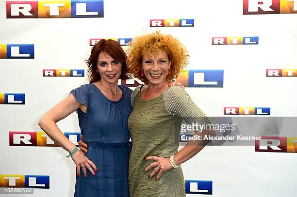 Actresses Gisa Zach and Nina Hoger attend the offical Television programm-preview of german television production RTL on July 17, 2014 in Hamburg,...