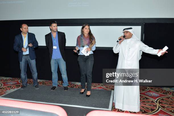 Director Maziar Miri attends the panel "Getting Social with Media. Let the Games begin!" during day 2 of Ajyal Youth Film Festival on November 27,...