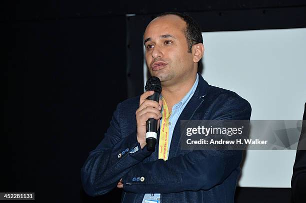 Director Maziar Miri attends the panel "Getting Social with Media. Let the Games begin!" during day 2 of Ajyal Youth Film Festival on November 27,...