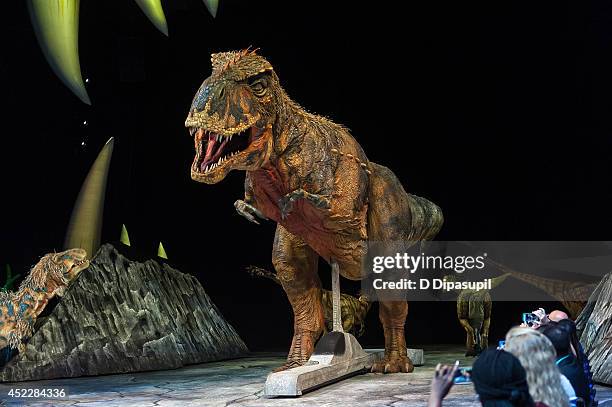 General view of atmosphere during the Walking With Dinosaurs: "A Feathered Fashion Show" at Barclays Center on July 17, 2014 in New York City.