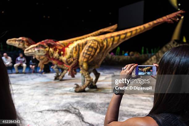 General view of atmosphere during the Walking With Dinosaurs: "A Feathered Fashion Show" at Barclays Center on July 17, 2014 in New York City.