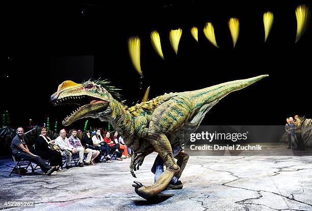 General view of atmosphere during the Walking With Dinosaurs: "A Feathered Fashion Show" at Barclays Center on July 17, 2014 in New York City.