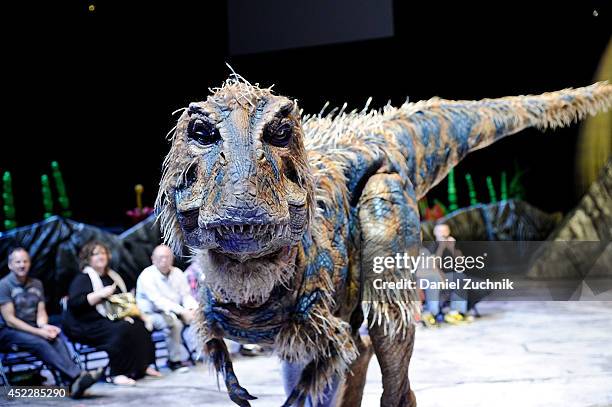 General view of atmosphere during the Walking With Dinosaurs: "A Feathered Fashion Show" at Barclays Center on July 17, 2014 in New York City.