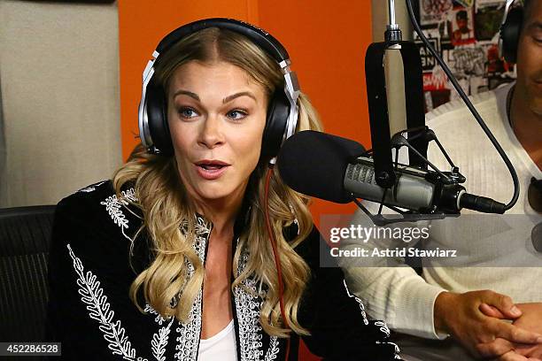 LeAnn Rimes visits 'Sway in the Morning' with Sway Calloway on Eminem's Shade 45 the SiriusXM Studios on July 17, 2014 in New York City.