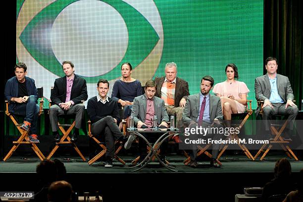 Actors Joey McIntyre, Tyler Ritter, Laurie Metcalf, Jack McGee, Kelen Coleman, and Jimmy Dunn, and producers Will Gluck and Mike Sikowitz, and...