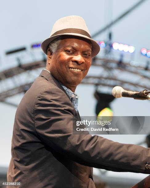 Booker T Jones performs on stage at Jazz A Juan on July 16, 2014 in Juan-les-Pins, France.