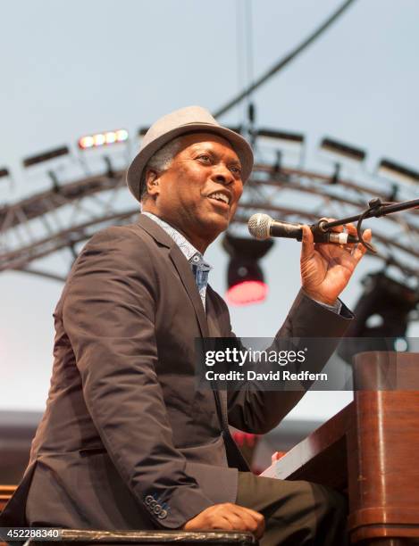 Booker T Jones performs on stage at Jazz A Juan on July 16, 2014 in Juan-les-Pins, France.