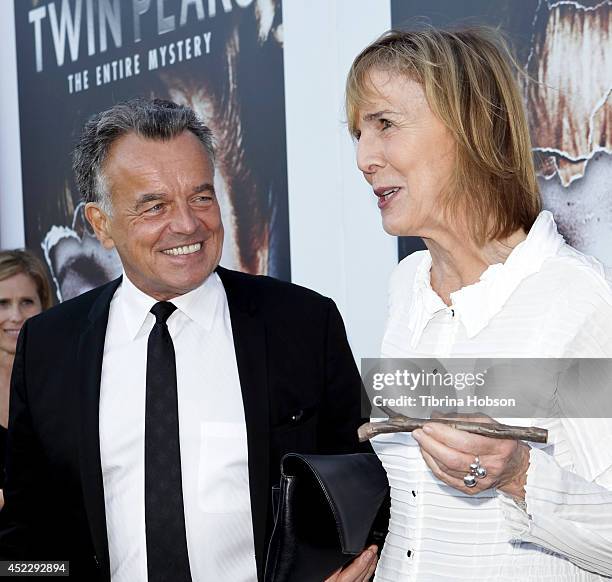 Ray Wise and Catherine E. Coulson attend the 'Twin Peaks' Blu-Ray/DVD release party and screening at the Vista Theatre on July 16, 2014 in Los...