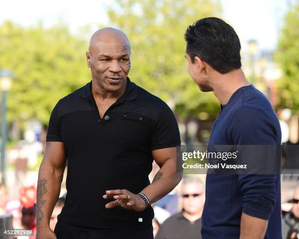 Mike Tyson visits "Extra" at Universal Studios Hollywood on November 27, 2013 in Universal City, California.