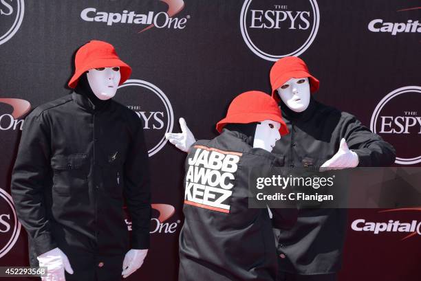 Jabbawockeez attend the 2014 ESPY Awards at Nokia Theatre L.A. Live on July 16, 2014 in Los Angeles, California.