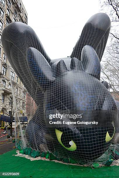 Macy's baloon during Inflation Eve for the 87th annual Macy's Thanksgiving Day parade on November 27, 2013 in New York City.