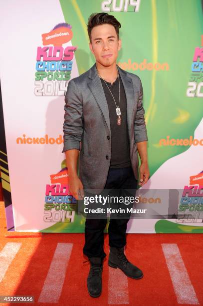 Olympic skater Apolo Ohno attends Nickelodeon Kids' Choice Sports Awards 2014 at UCLA's Pauley Pavilion on July 17, 2014 in Los Angeles, California.