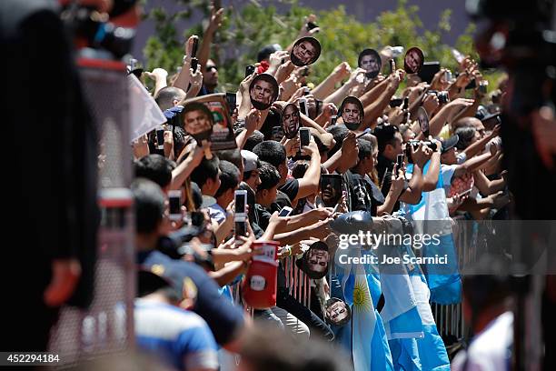 General view of atmosphere during a news conference at Pershing Square in Downtown Los Angeles on July 17, 2014 in Los Angeles, California.