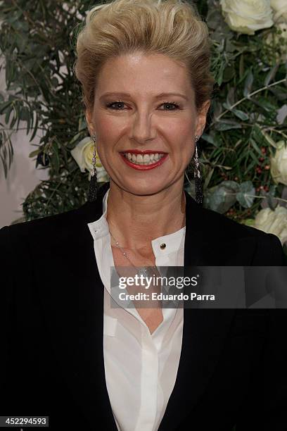 Anne Igartiburu attends 'La Cristalizacion De La Rosa Blanca' party photocall at Adolfo Dominguez store on November 27, 2013 in Madrid, Spain.