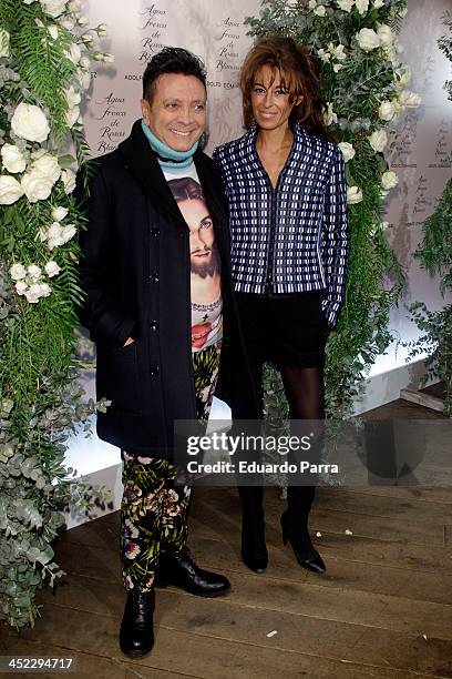 Monica Martin Luque and Rupert attend 'La Cristalizacion De La Rosa Blanca' party photocall at Adolfo Dominguez store on November 27, 2013 in Madrid,...