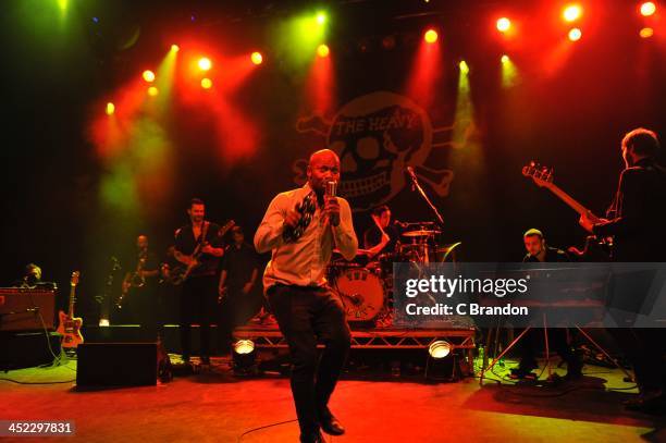 Kelvin Swaby of The Heavy performs on stage at Shepherds Bush Empire on November 27, 2013 in London, United Kingdom.