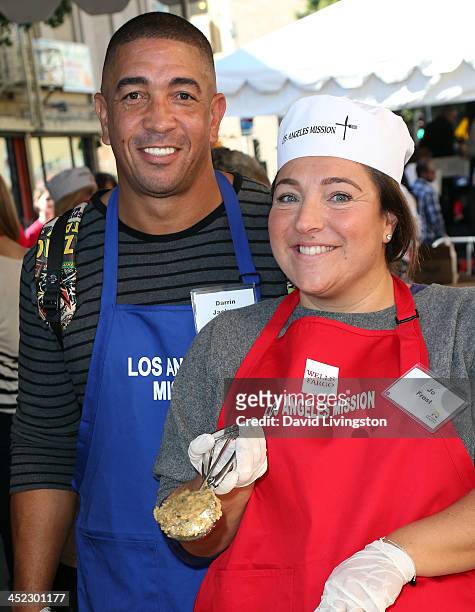 Personality Jo Frost and Darrin Jackson attend the LA Mission's Annual Thanksgiving for the Homeless at the Los Angeles Mission on November 27, 2013...