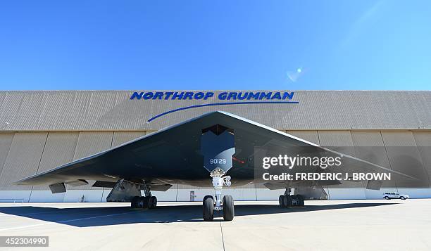 Stealth Bomber at the Palmdale Aircraft Integration Center of Excellence in Palmdale, California on July 17 where the US Air Force and manufacturer...