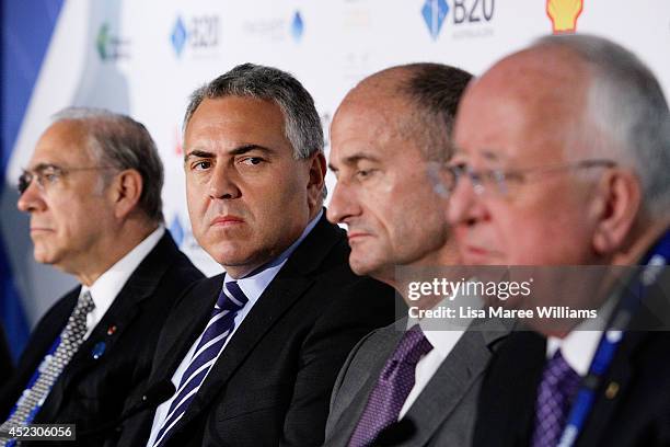 Angel Gurria, Secretary-General OECD, Joe Hockey, Australian Treasurer, John Rice, CEO GE Global Growth and Operations and Sam Walsh, CEO Rio Tinto...