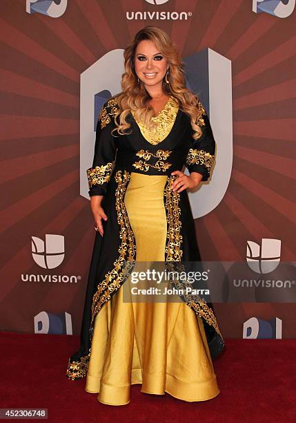 Chiquis Rivera poses in the press room during the Premios Juventud 2014 at The BankUnited Center on July 17, 2014 in Coral Gables, Florida.