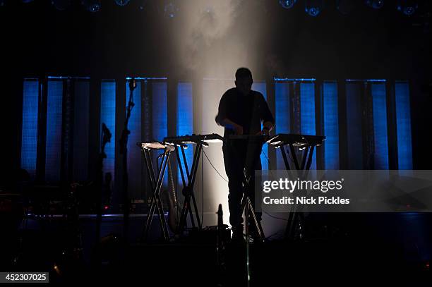Simon Green aka Bonobo performs on stage at Brixton Academy on November 23, 2013 in London, England.