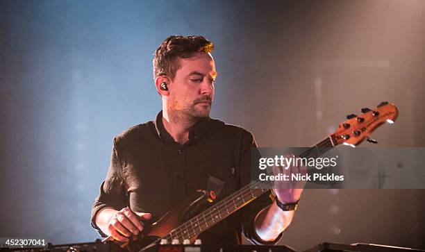 Simon Green aka Bonobo performs on stage at Brixton Academy on November 23, 2013 in London, England.