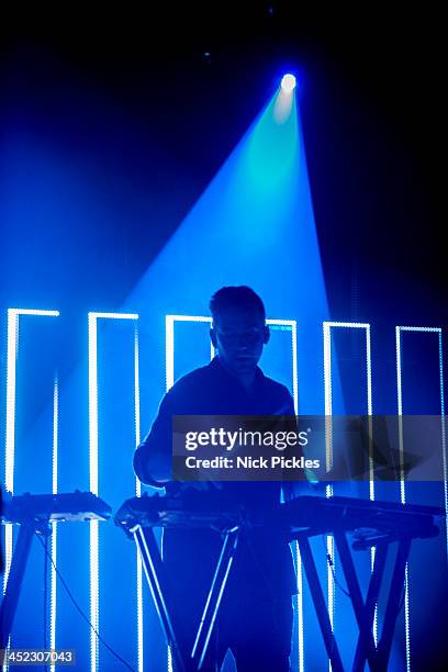 Simon Green aka Bonobo performs on stage at Brixton Academy on November 23, 2013 in London, England.