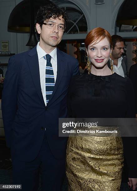 Actors Geoffrey Arend and Christina Hendricks attend "Magic In The Moonlight" premiere after party at Harlow on July 17, 2014 in New York City.