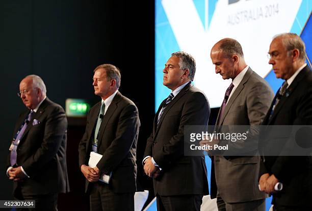 Rio Tinto CEO Sam Walsh, SEB Chairman Marcus Wallenberg, Treasurer of Australia Joe Hockey, GE Global Growth and Operations CEO John Rice and OECD...