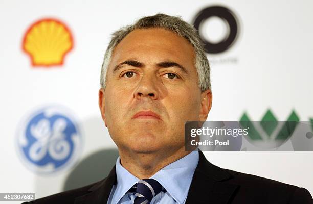 Treasurer of Australia Joe Hockey at the B20 Australia Summit on July 18, 2014 in Sydney, Australia. Over 350 business leaders have gathered in...