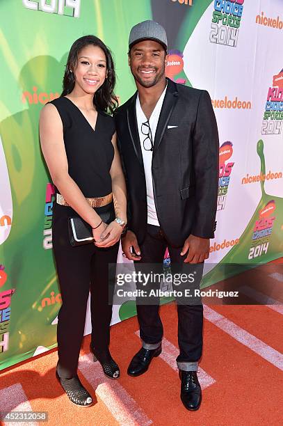 College basketball player Anna Wilson and NFL player Russell Wilson attend Nickelodeon Kids' Choice Sports Awards 2014 at UCLA's Pauley Pavilion on...