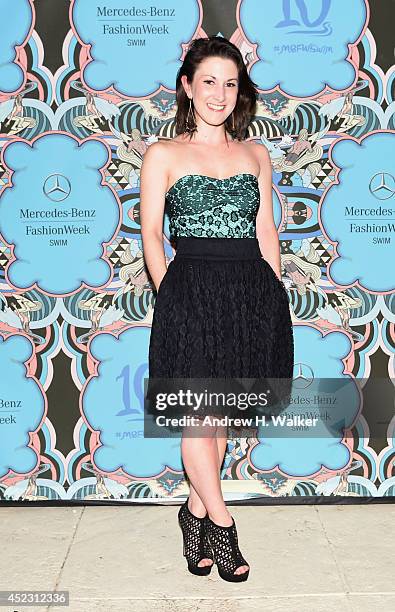 Designer Caitlin Kelly attends the opening party celebrating 10 years during Mercedes-Benz Fashion Week Swim 2015 at The Raleigh on July 17, 2014 in...