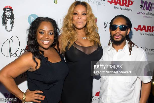 Personalities Sherri Shepherd, Wendy Williams and rapper Lil Jon attend Wendy Williams' 50th Birthday Party at 42West on July 17, 2014 in New York...