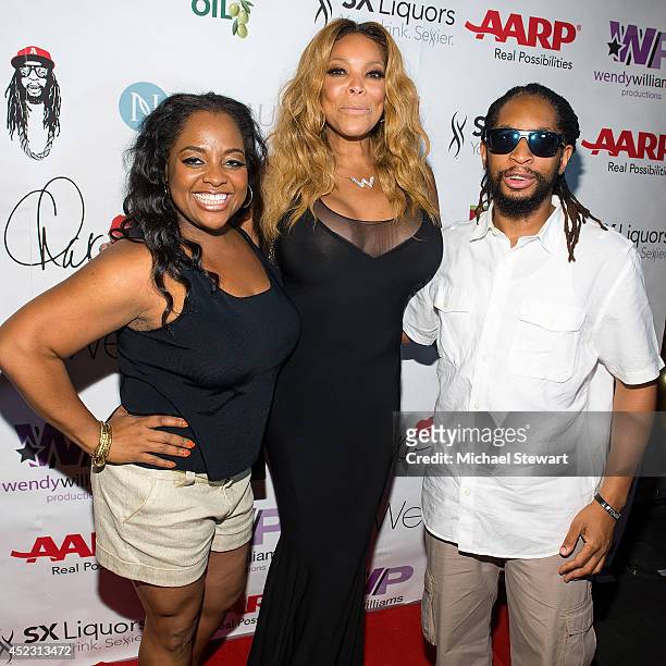 Personalities Sherri Shepherd, Wendy Williams and rapper Lil Jon attend Wendy Williams' 50th Birthday Party at 42West on July 17, 2014 in New York...