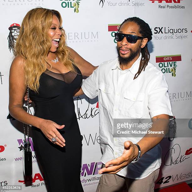 Personality Wendy Williams and rapper Lil Jon attend Wendy Williams' 50th Birthday Party at 42West on July 17, 2014 in New York City.