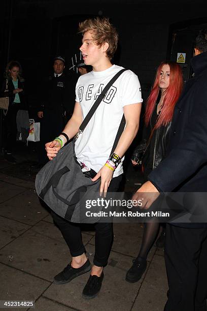 Luke Hemmings and Gemma Styles leaves KoKo after the 5 Seconds of Summer live performance on November 27, 2013 in London, England.