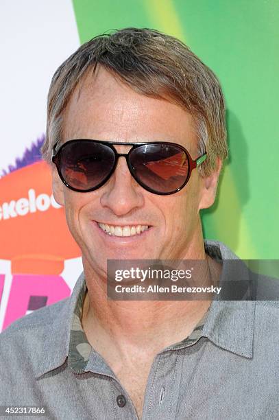 Tony Hawk attends Nickelodeon Kids' Choice Sports Awards 2014 at Pauley Pavilion on July 17, 2014 in Los Angeles, California.