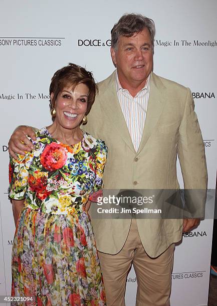 Publicist Peggy Siegal and co-president andcCo-founder of Sony Pictures Classics Tom Bernard attend "Magic In The Moonlight" premiere at Paris...