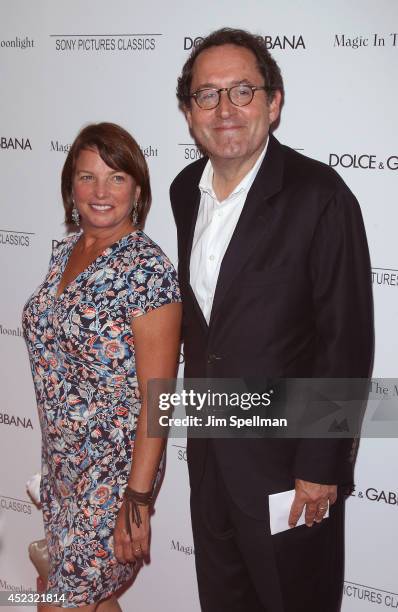 Co-President and Co-Founder of Sony Pictures Classics Michael Barker and guest attend "Magic In The Moonlight" premiere at Paris Theater on July 17,...