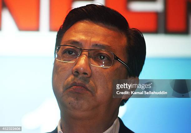 Malaysian Transport Minister, Liow Tiong Lai addresses the media regarding the ill fated flight MH17 during a press conference on July 18, 2014 in...