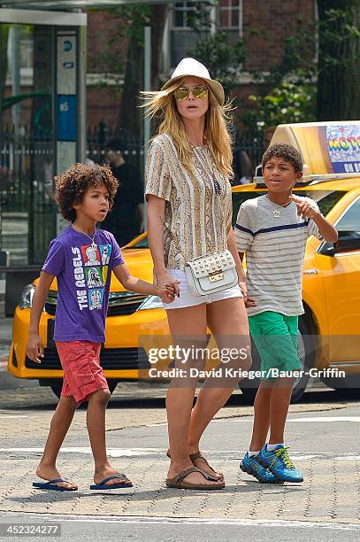 June 24: Sighting of Heidi Klum with Johan Samuel and Henry Samuel on June 24, 2013 in New York City.