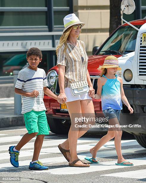 June 24: Sighting of Heidi Klum with Hanry Samuel and Leni Samuel on June 24, 2013 in New York City.