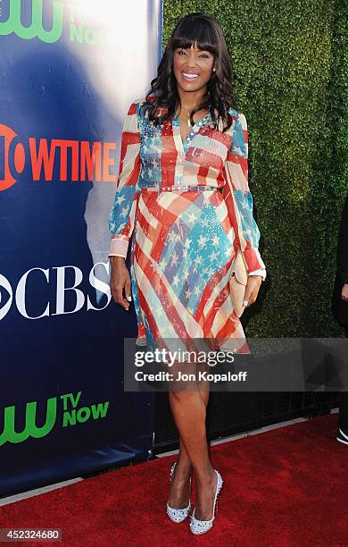 Actress Aisha Tyler arrives at the CBS, The CW, Showtime & CBS Television Distribution 2014 Television Critics Association Summer Press Tour at...