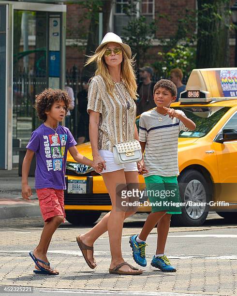 June 24: Sighting of Heidi Klum with Johan Samuel and Henry Samuel on June 24, 2013 in New York City.
