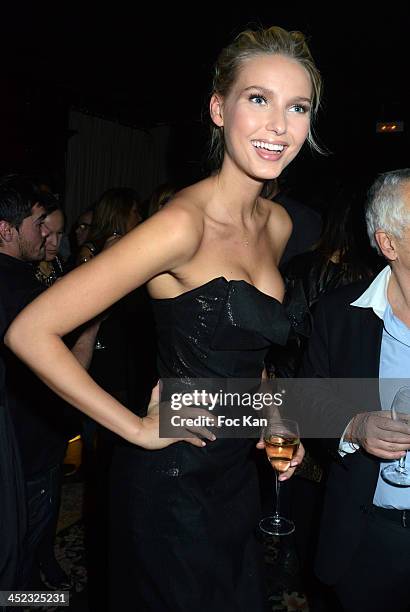 Miss Wonderbra 2014 Adriana Cernanova attends the Wonderbra 2Oth anniversary party at Tres Honore Bar on November 27, 2013 in Paris, France.