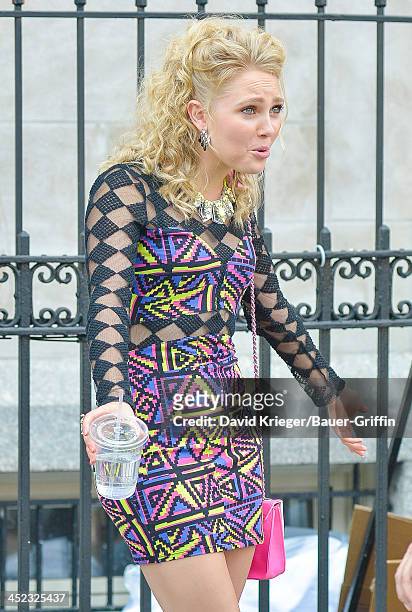 August 20: AnnaSophia Robb is seen filming "The Carrie Diaries" on August 20, 2013 in New York City.