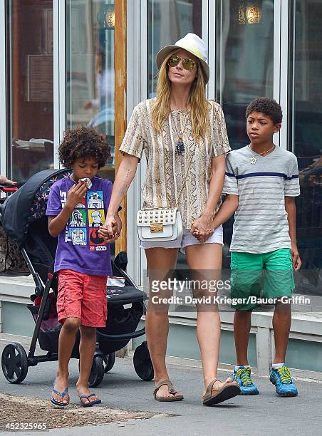 June 24: Sighting of Heidi Klum with Johan Samuel and Henry Samuel on June 24, 2013 in New York City.