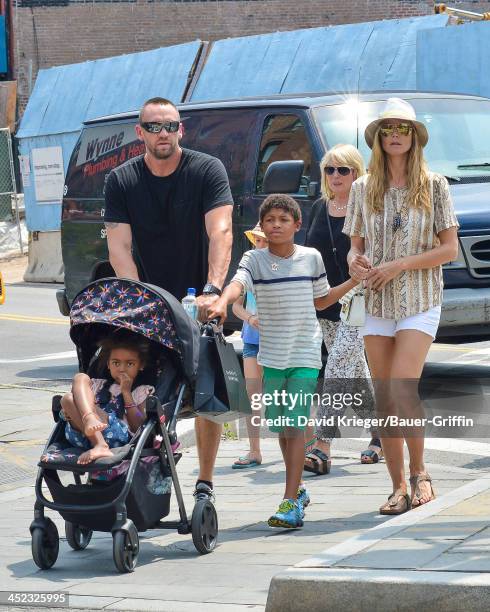 June 24: Sighting of Heidi Klum and Martin Kristen with Johan Samuel, Leni Samuel, Henry Samuel and Lou Samuel on June 24, 2013 in New York City.